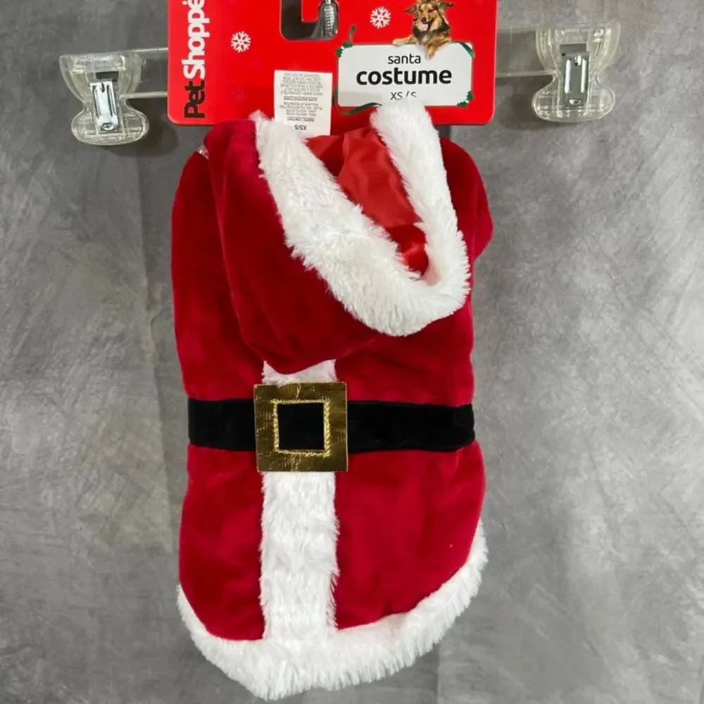 Pet Shoppe Santa outfit puppy dog XS small hooded fits 12-19 Lbs new Christmas